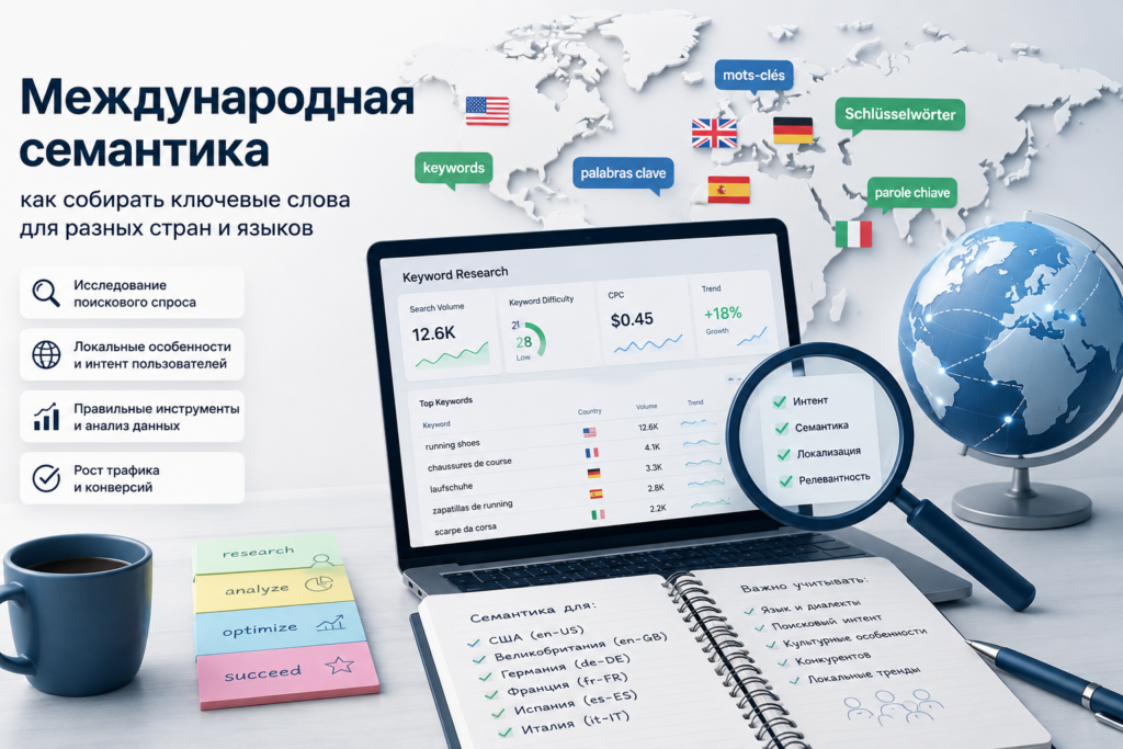 Международная семантика: сбор ключевых слов для разных стран и языков