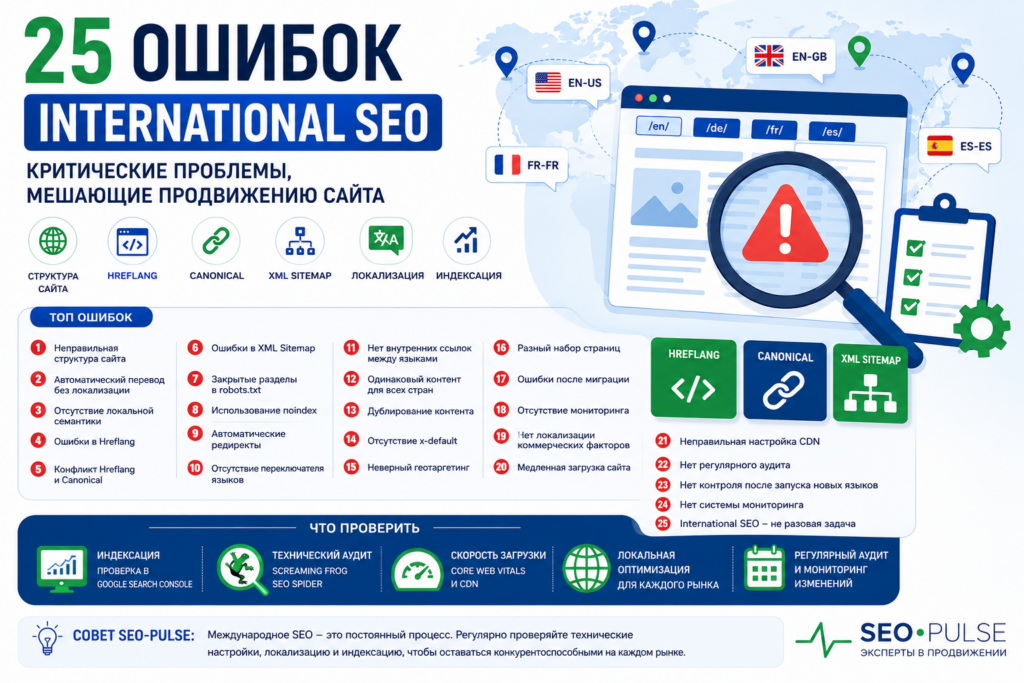 25 ошибок International SEO: Hreflang, Canonical, XML Sitemap и индексация мультиязычного сайта