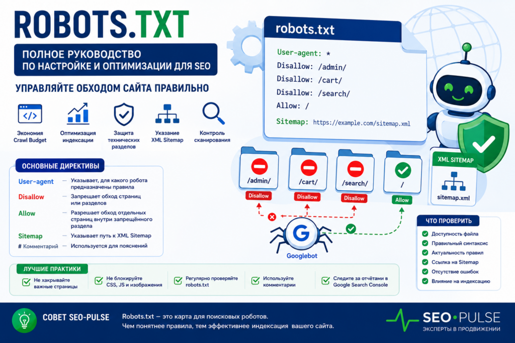 Robots.txt: правильная настройка файла для управления обходом сайта и технического SEO
